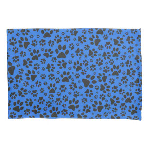 Housse D'oreillers Pois de chien noir et blanc Pointe Polka sur le bl