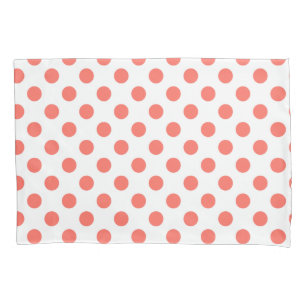 Housse D'oreillers Pois de corail vivant sur blanc