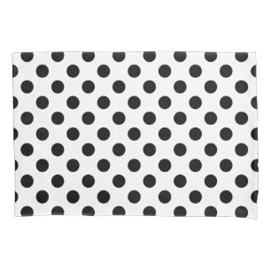 Housse D'oreillers Pois noirs en blanc