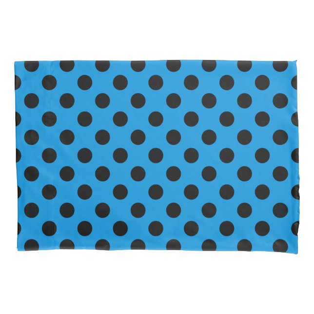 Housse D'oreillers Pois noirs sur bleu ciel (devant)