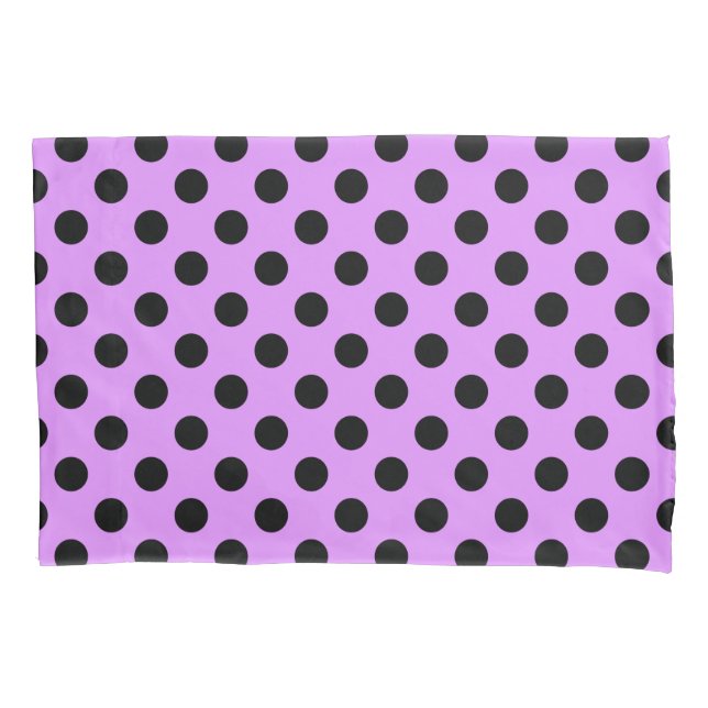 Housse D'oreillers Pois noirs sur lilas (devant)