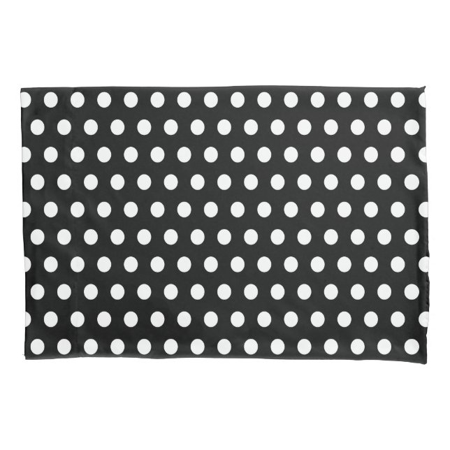Housse D'oreillers Pois rétro classique noir et blanc (devant)