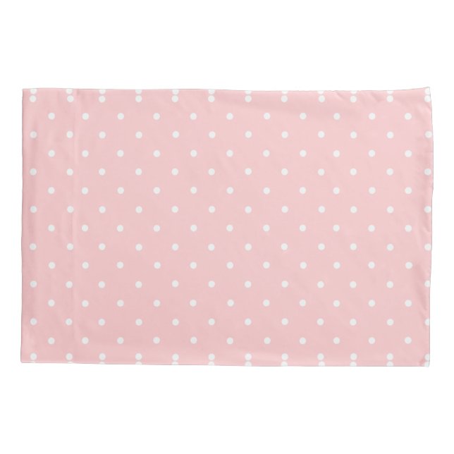 Housse D'oreillers Pois rose et blanc Cute moderne Motif (Dos)