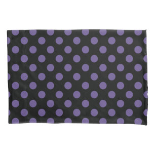 Housse D'oreillers Pois ultra violets en noir