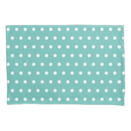 Housse D'oreillers Polka Dot Pillowcase (Aqua & White)
