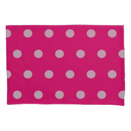 Housse D'oreillers Polka Dot Pillowcase (rose et gris chauds)