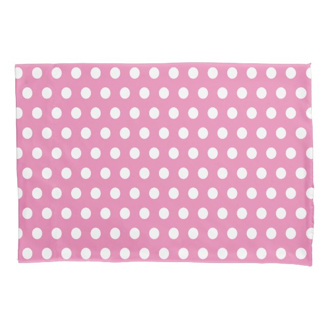 Housse D'oreillers Polka Polka classique rose et blanc (devant)