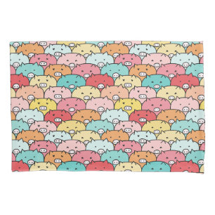 Housse D'oreillers Porcs Colorés Drôle Et Mignons Motif