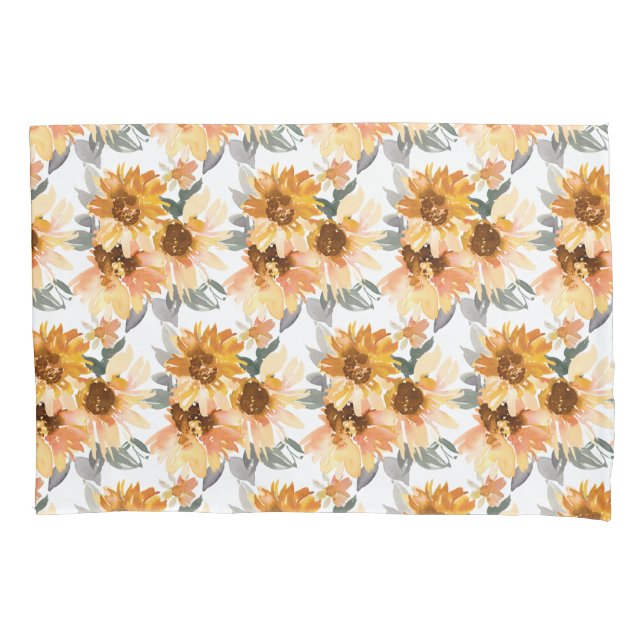 Housse D'oreillers Porte-fleurs de tournesol (devant)