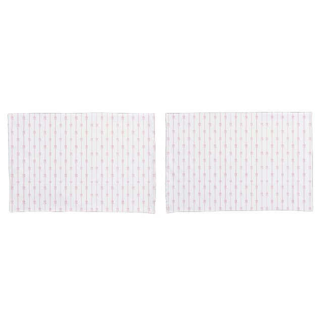 Housse D'oreillers Porte-oreiller rose et rayures (devant-Set)