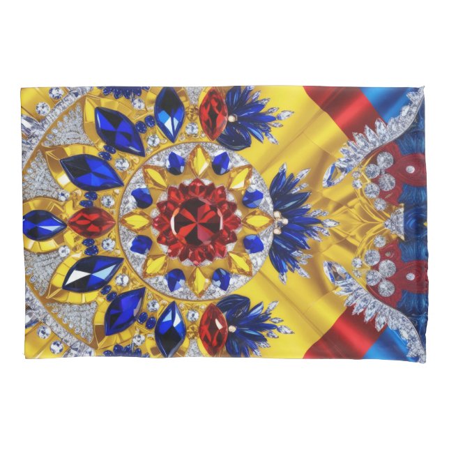Housse D'oreillers Porte-oreiller unique aux couleurs roumaines (devant)