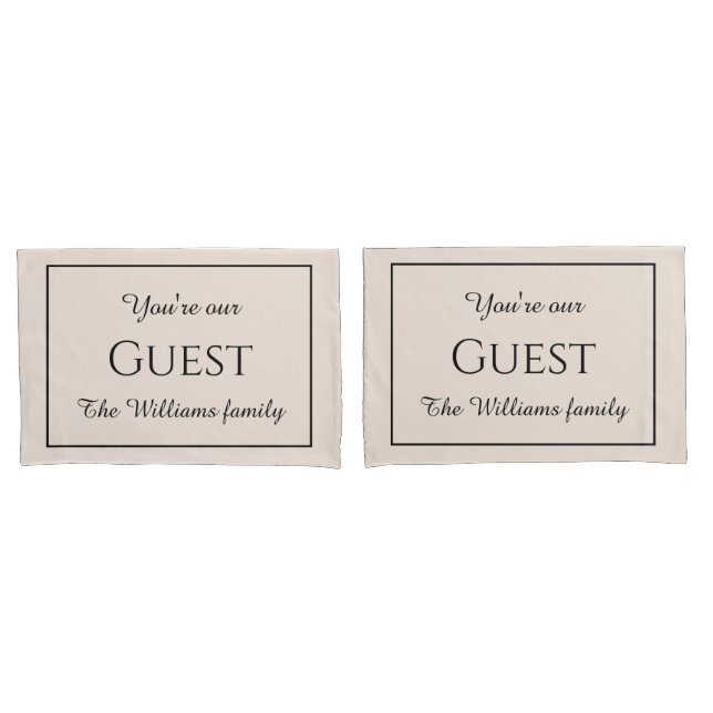 Housse D'oreillers Porte-oreillers monogrammés invités (devant-Set)