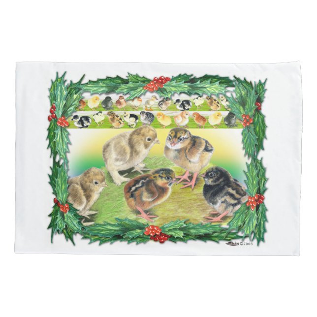 Housse D'oreillers Poussins de Noël (Dos)