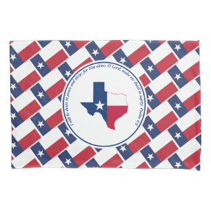 Housse D'oreillers PSALM 4:8 Écriture Customisée TEXAS DRAPEAU