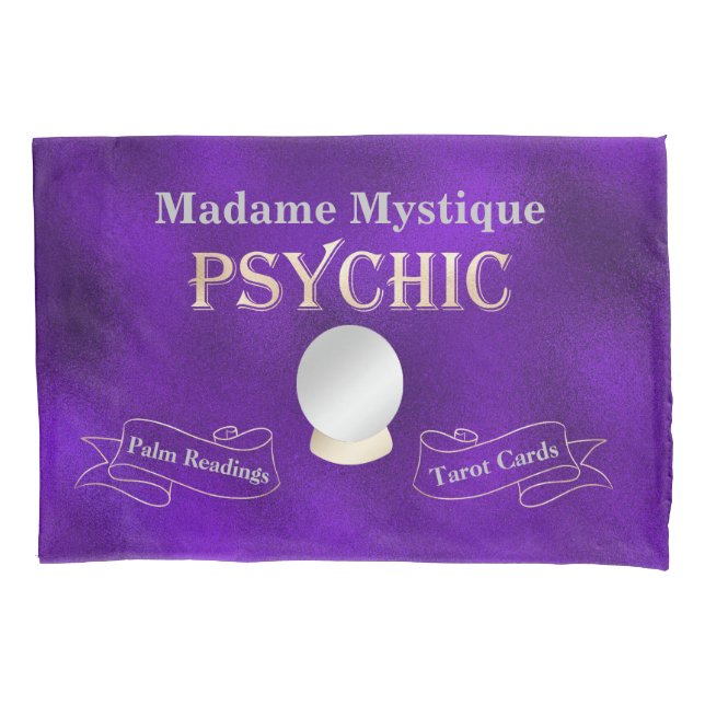 Housse D'oreillers Psychique Crystal Ball Gold et violet (devant)
