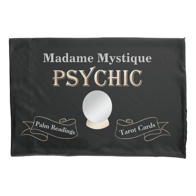 Housse D'oreillers Psychique Crystal Ball Or et Noir (devant)