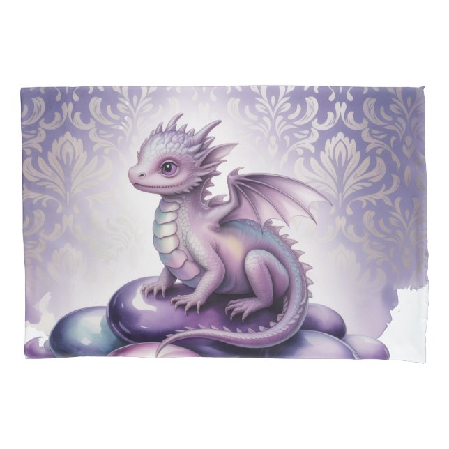 Housse D'oreillers Purple Magical Dragon Baby Shower (devant)