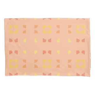 Housse D'oreillers Quatre coins Peach Yellow Géométrique Carrelé Moti