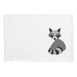 Housse D'oreillers Raccoon Illustration noir et blanc