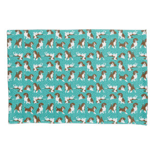 Housse D'oreillers race de chien beagle - turquoise