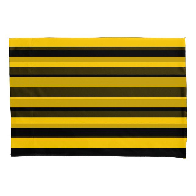 Housse D'oreillers Rayé jaune et noir d'abeille douce (devant)