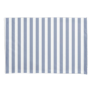 Housse D'oreillers Rayures de sucrerie de gris bleu et de blanc