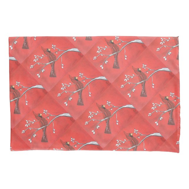 Housse D'oreillers Red Bird Rhapsody (devant)