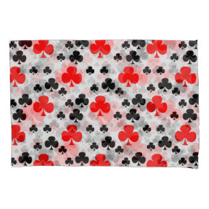Housse D'oreillers Red Black Clover Club Design Motif Abstrait