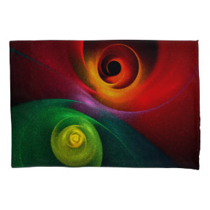 Housse D'oreillers Red Green Yin Yang Moderne Motif d'art Abstrait #2