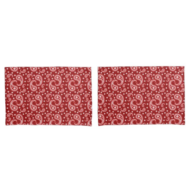 Housse D'oreillers Red Paisley (devant-Set)