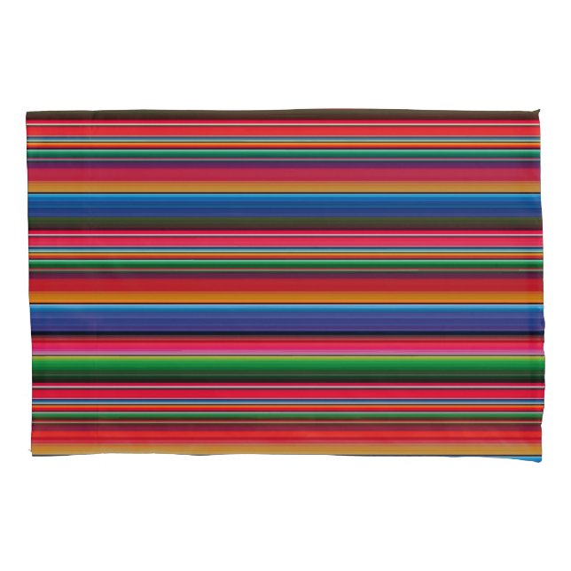 Housse D'oreillers Red Serape Saltillo traditional mexican blanket (devant)