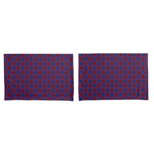 Housse D'oreillers Red With Blue Stars (devant-Set)