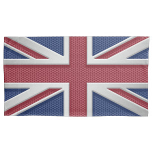 Housse D'oreillers Regard balayé par drapeau britannique en métal