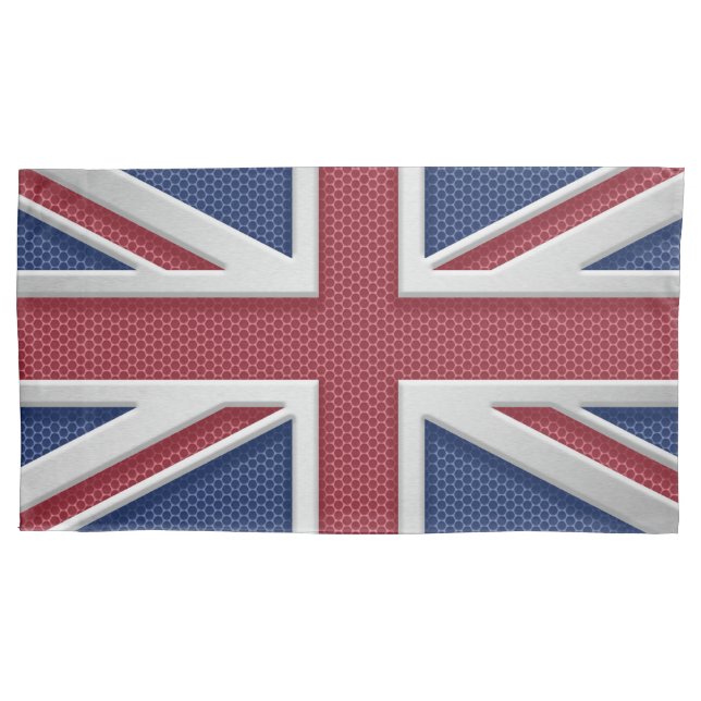 Housse D'oreillers Regard balayé par drapeau britannique en métal (devant)