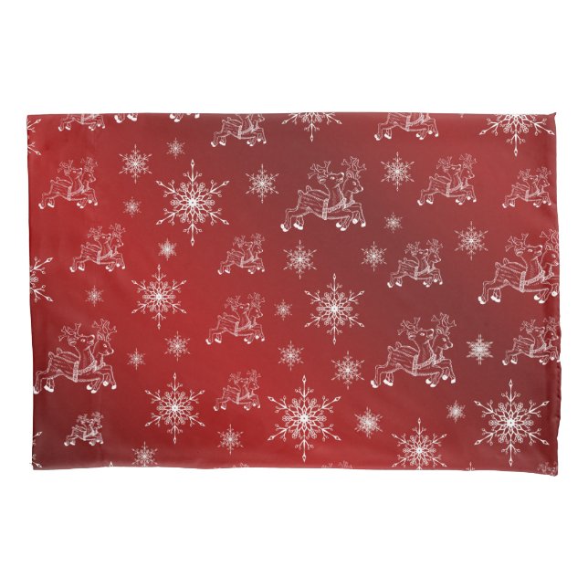 Housse D'oreillers rennes, étoile, étoiles, flocon de neige, noël (devant)