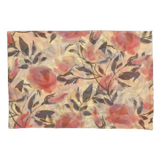 Housse D'oreillers Ressort roses sauvages : motif aquarelle.