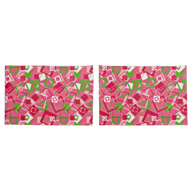 Housse D'oreillers Retro Squares Pattern (Dos-Set)