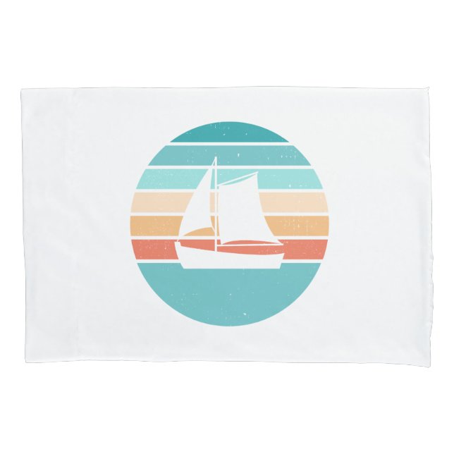Housse D'oreillers Retro Sunset Effet Perdu + Voilier (devant)