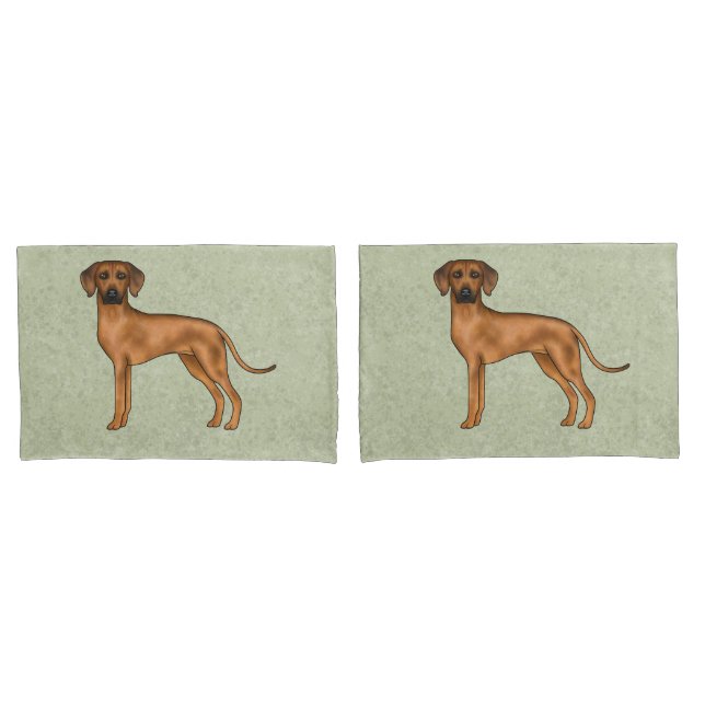 Housse D'oreillers Rhodesian Ridgeback Africain Lion Chien race Green (devant-Set)