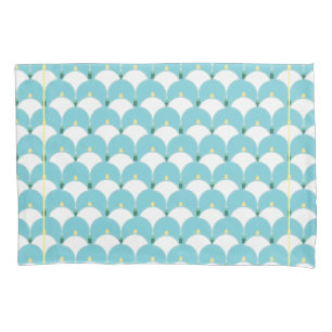 Housse D'oreillers Robin bleu oeuf et blanc abstrait Lys motif