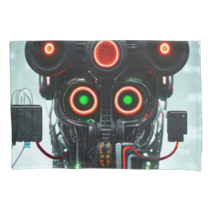 Housse D'oreillers Robot 3 coussin standard blanc