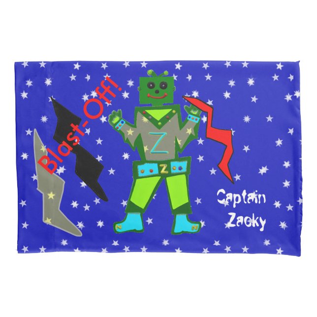Housse D'oreillers Robots Spaceships Enfants Coques Coussin standard (devant-gauche)