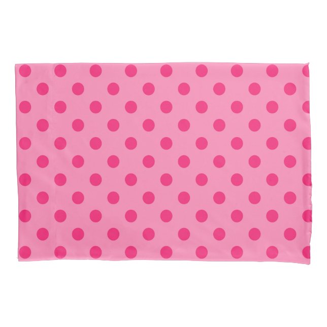 Housse D'oreillers Rose Chaud Sur Pois Rose Design Motif (devant)