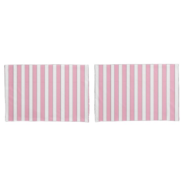 Housse D'oreillers Rose élégant, blanc et ensemble rayé argenté de (devant-Set)