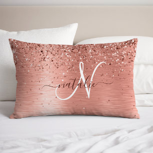 Housse D'oreillers Rose Gold brossé Parties scintillant métallique No