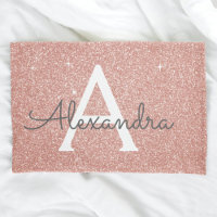 Rose Gold Sparkle Parties scintillant Monogramme N