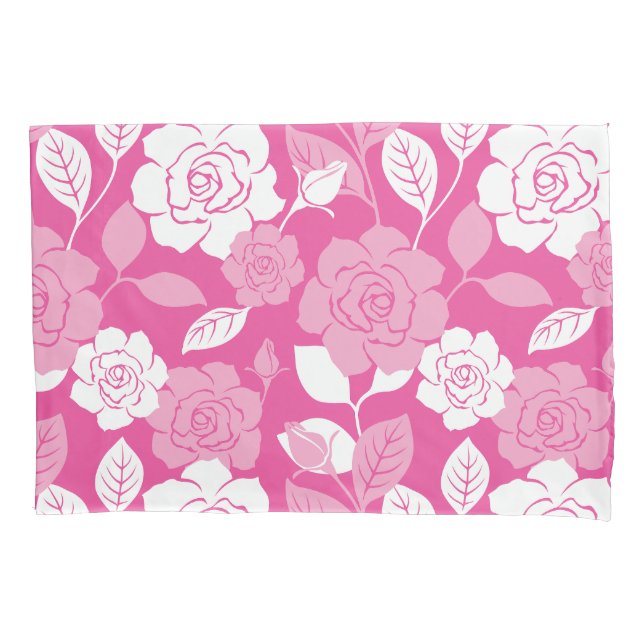 HOUSSE D'OREILLERS ROSE PATTERN (PINK) (devant-gauche)