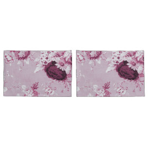 Housse D'oreillers Rose rose Vintage Botanique Toile Florale No.5