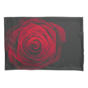 Housse D'oreillers Rose rouge sur effet vintage arrière - plan noir