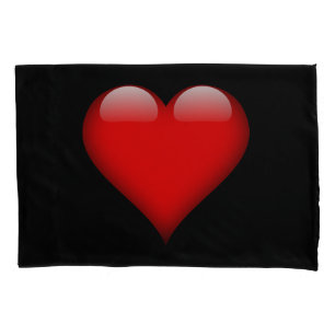 Housse D'oreillers Rouge cœur tendance amour mariage